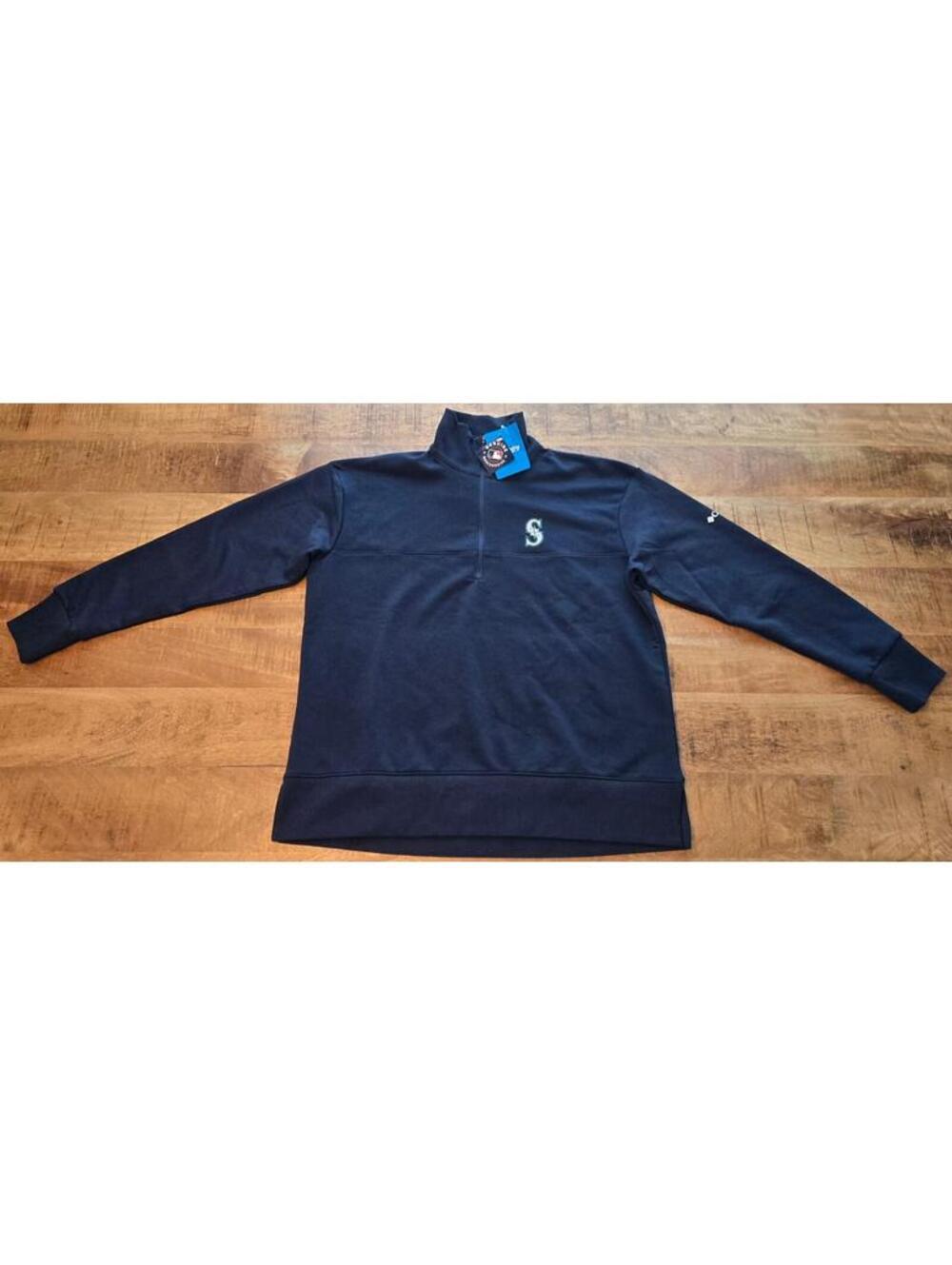 Columbia Seattle Mariners Navy Blue Quarter-Zip Sweatshirt